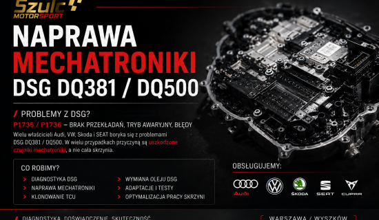 Naprawa DSG DQ381 / DQ500 Warszawa | Błędy P1735 P1736